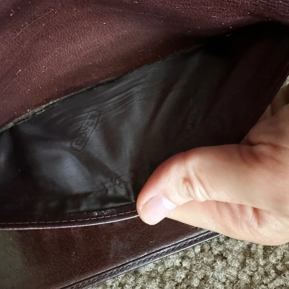 Coach Dark Brown Vintage Genuine Leather Snap-On Credit Card Bifold Long Wallet - Picture 7 of 12